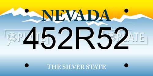 452R52 Nevada License Plate
