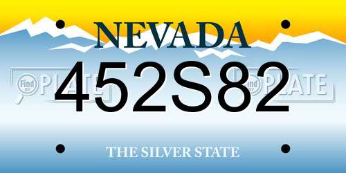 452S82 Nevada License Plate