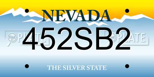 452SB2 Nevada License Plate