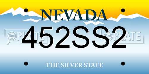 452SS2 Nevada License Plate