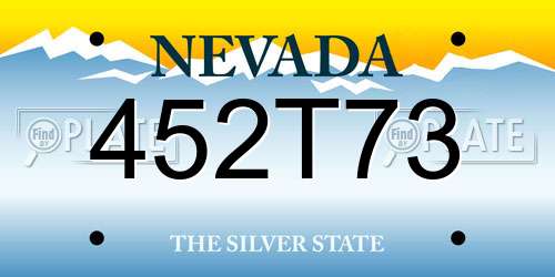 452T73 Nevada License Plate