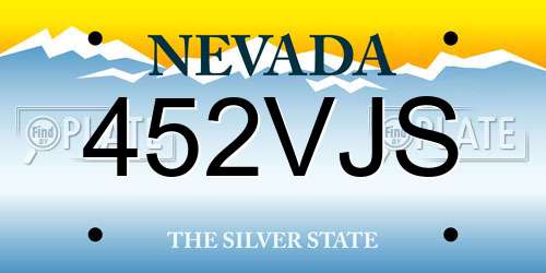 452VJS Nevada License Plate