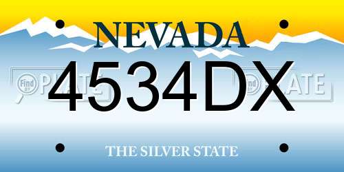 4534DX Nevada License Plate
