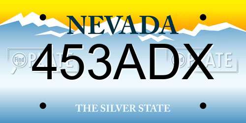 453ADX Nevada License Plate