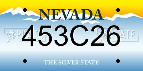 453C26 Nevada License Plate