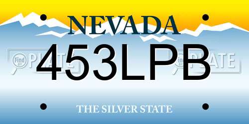 453LPB Nevada License Plate