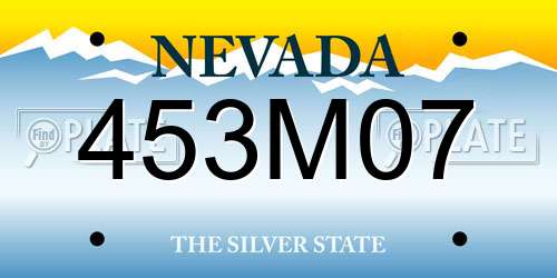 453M07 Nevada License Plate
