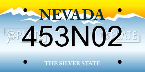 453N02 Nevada License Plate