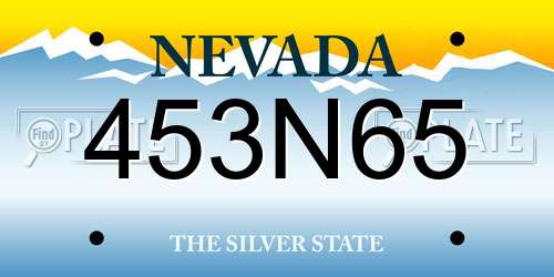 453N65 Nevada License Plate
