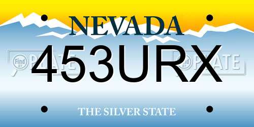 453URX Nevada License Plate