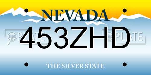 453ZHD Nevada License Plate