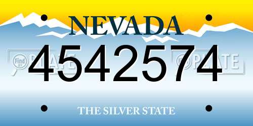 4542574 Nevada License Plate