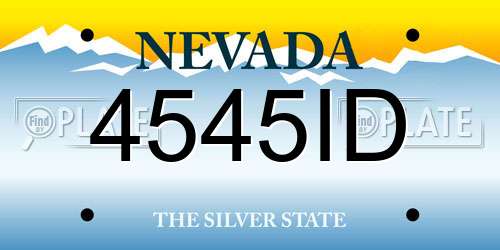 4545ID Nevada License Plate