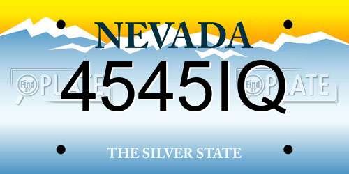 4545IQ Nevada License Plate