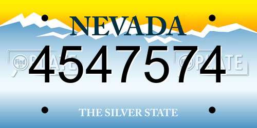 4547574 Nevada License Plate