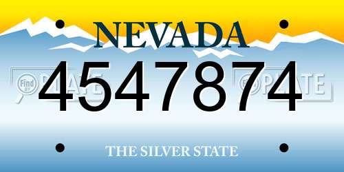 4547874 Nevada License Plate