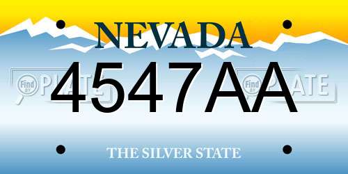 4547AA Nevada License Plate