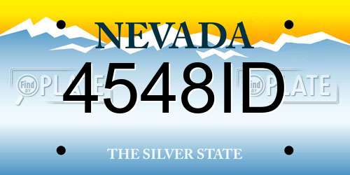 4548ID Nevada License Plate