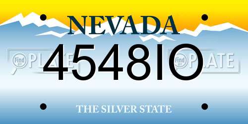 4548IO Nevada License Plate