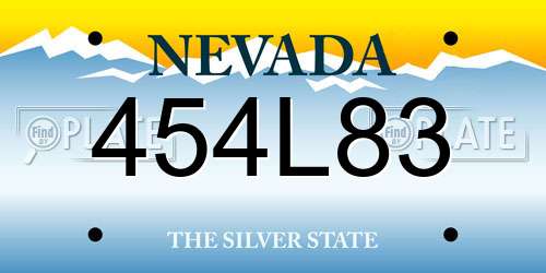454L83 Nevada License Plate
