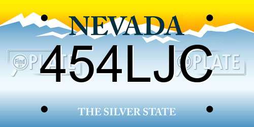 454LJC Nevada License Plate