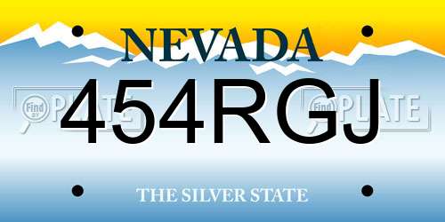 454RGJ Nevada License Plate