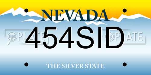 454SID Nevada License Plate