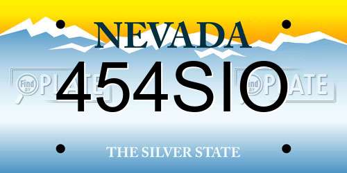 454SIO Nevada License Plate