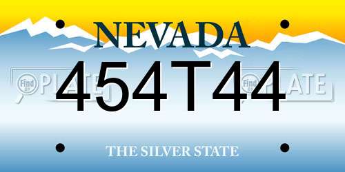 454T44 Nevada License Plate
