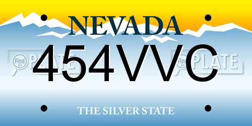 454VVC Nevada License Plate