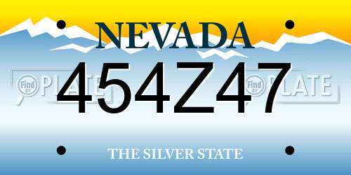 454Z47 Nevada License Plate