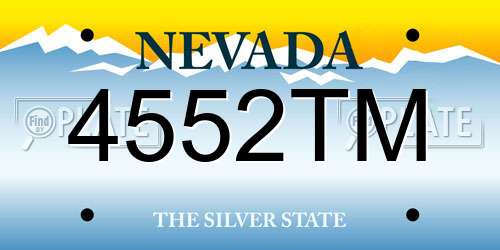 4552TM Nevada License Plate