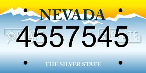 4557545 Nevada License Plate