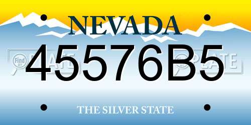 45576B5 Nevada License Plate