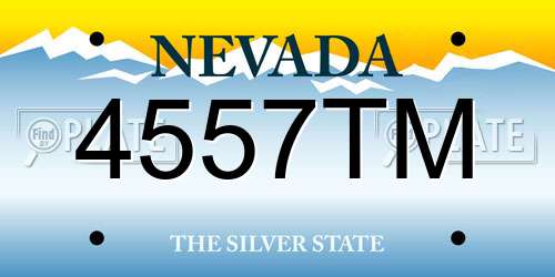 4557TM Nevada License Plate