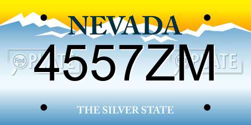 4557ZM Nevada License Plate