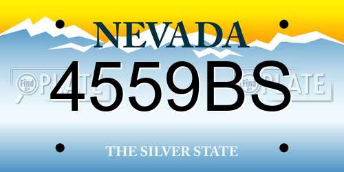 4559BS Nevada License Plate