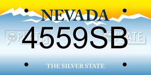 4559SB Nevada License Plate