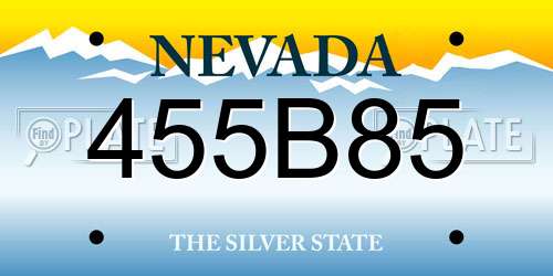 455B85 Nevada License Plate