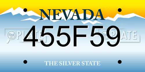 455F59 Nevada License Plate