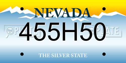 455H50 Nevada License Plate
