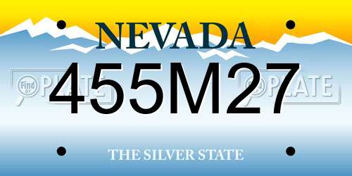 455M27 Nevada License Plate