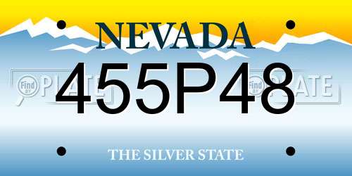 455P48 Nevada License Plate