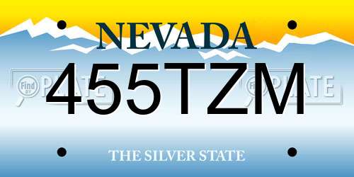 455TZM Nevada License Plate