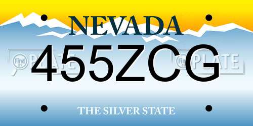 455ZCG Nevada License Plate