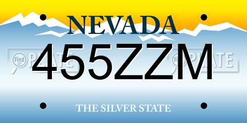 455ZZM Nevada License Plate