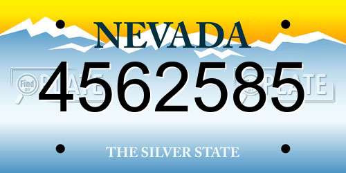4562585 Nevada License Plate