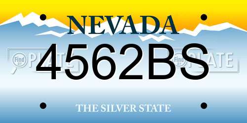 4562BS Nevada License Plate