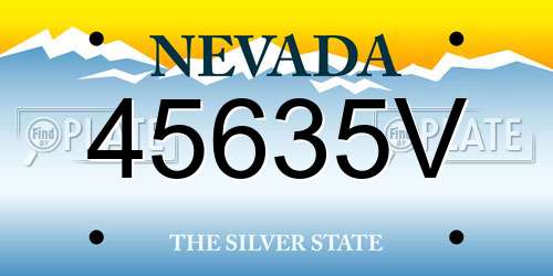 45635V Nevada License Plate