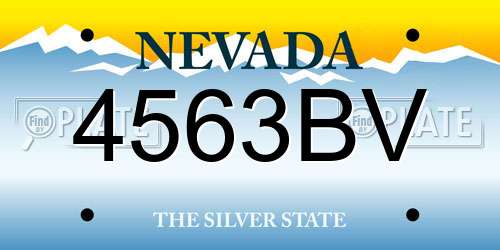 4563BV Nevada License Plate